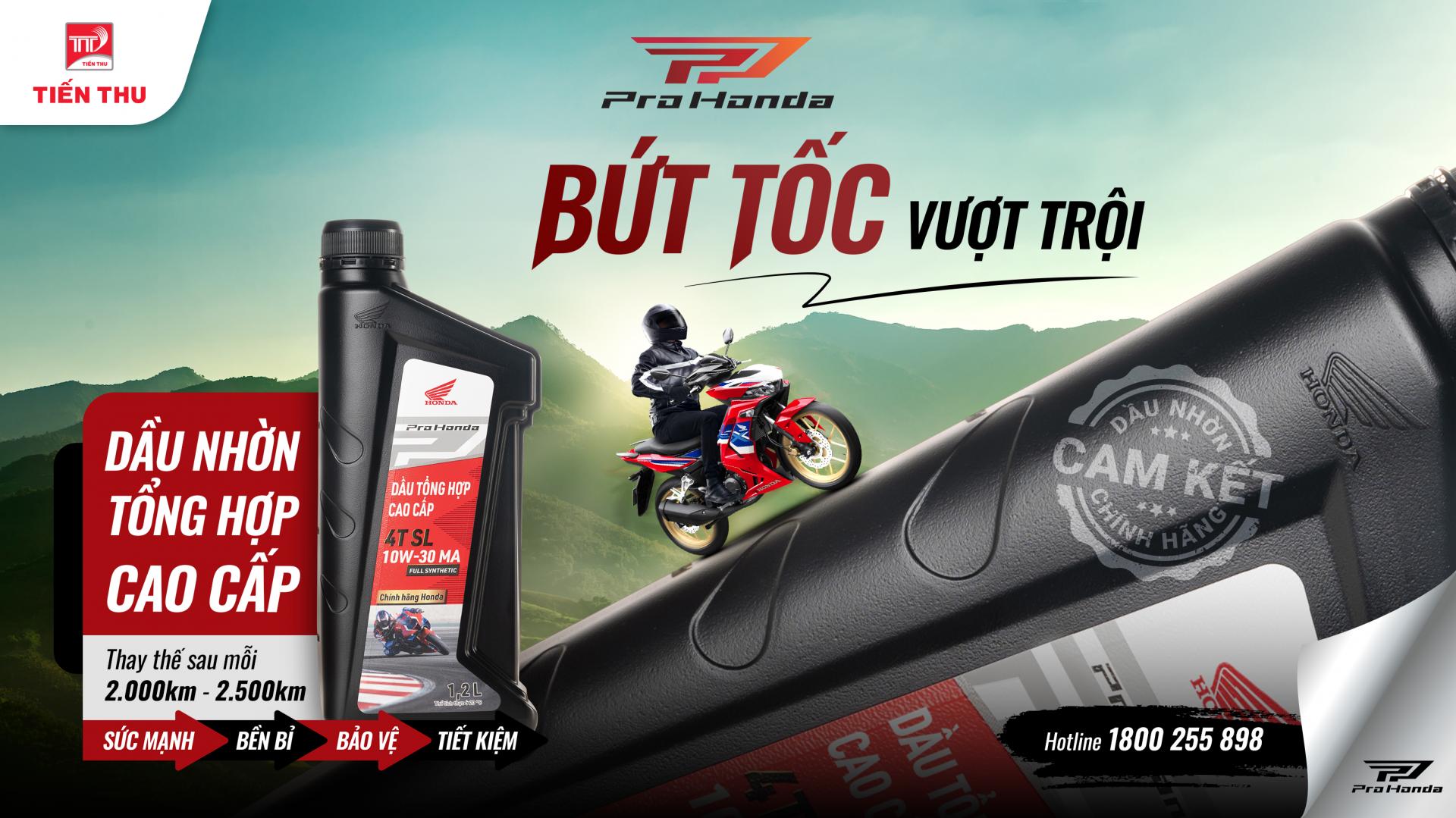 Bứt Tốc Vượt Trội Cùng Dầu Nhờn Tổng Hợp Cao Cấp Pro Honda 