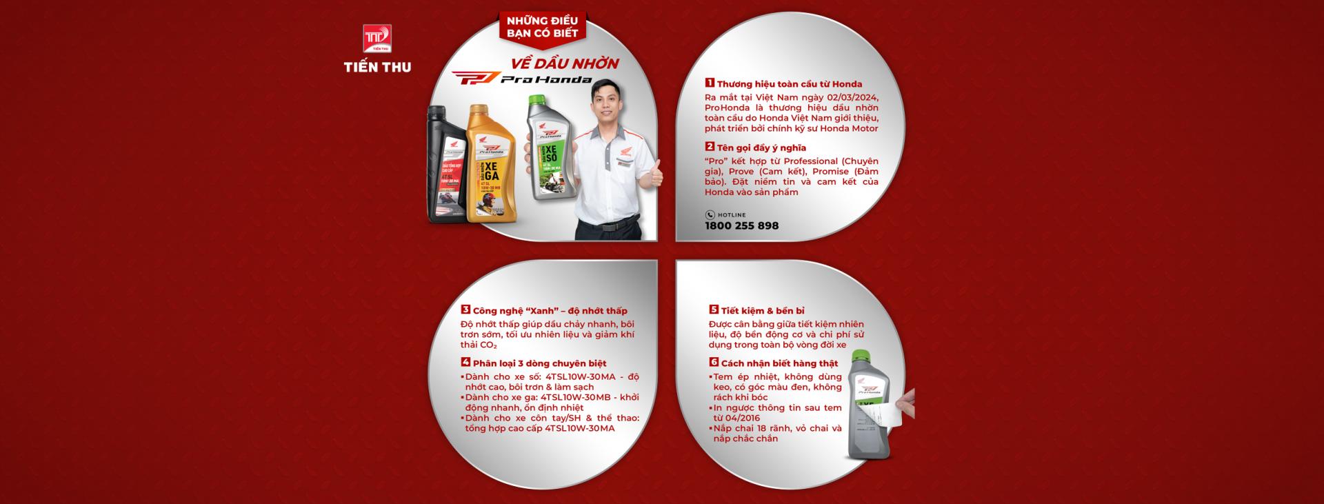 Dầu Nhờn Pro Honda - Thương Hiệu Toàn Cầu Từ Honda