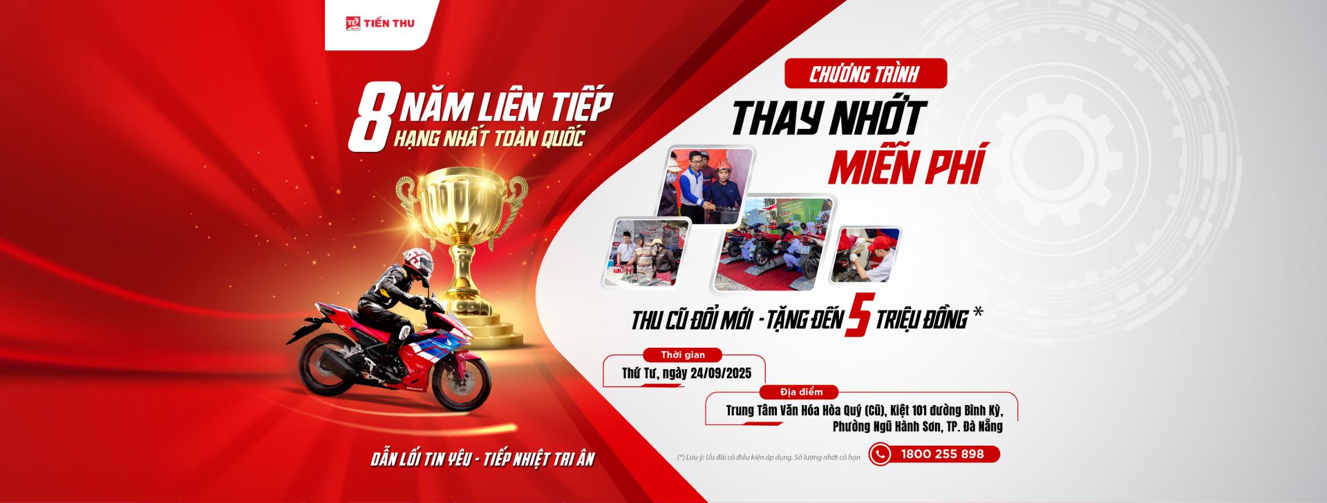 HEAD Tiến Thu #1 Tri Ân Khách Hàng, Thay Nhớt Miễn Phí